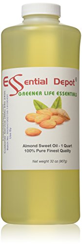 Almond Sweet Oil - 1 Quart - 32 Oz - Safety Sealed HDPE Container with Resealable Cap - 100% Pure and Natural for Hair  Skin  Massage and Cooking