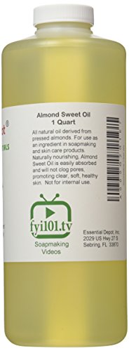 Almond Sweet Oil - 1 Quart - 32 Oz - Safety Sealed HDPE Container with Resealable Cap - 100% Pure and Natural for Hair  Skin  Massage and Cooking thumbnail