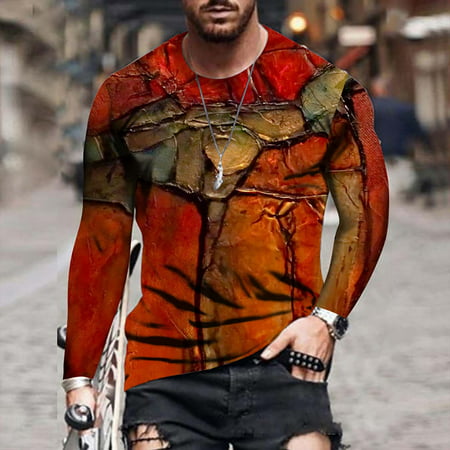 Fiudx Men S Unisex Daily T Shirt 3D Print Graphic Prints Long Sleeve Tops Casual Bloue 1507