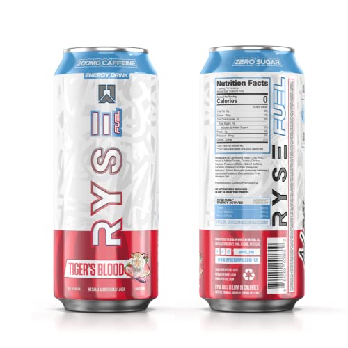 RYSE Fuel Sugar Free Energy Drink | Vegan Friendly  Gluten Free | No Fillers & No Artificial Colors | 0 Calories | 200mg Natural Caffeine | 12 Pack (T thumbnail