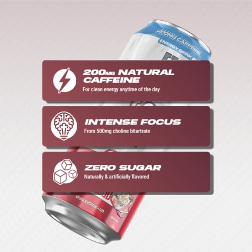 RYSE Fuel Sugar Free Energy Drink | Vegan Friendly  Gluten Free | No Fillers & No Artificial Colors | 0 Calories | 200mg Natural Caffeine | 12 Pack (T thumbnail