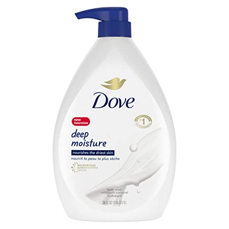 Dove Deep Moisture Body Wash with Pump for Dry Skin Moisturizing Body Wash Cleanser Transforms Even the Driest Skin in One Shower 34 Oz