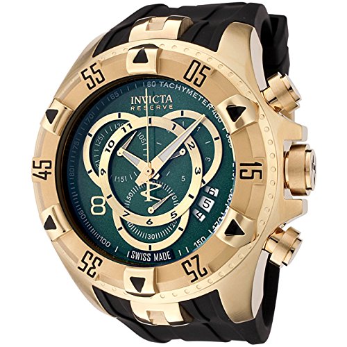 Invicta Men's 6974 Reserve Collection Excursion Touring Chronograph Green Dial Black Polyurethane Watch thumbnail