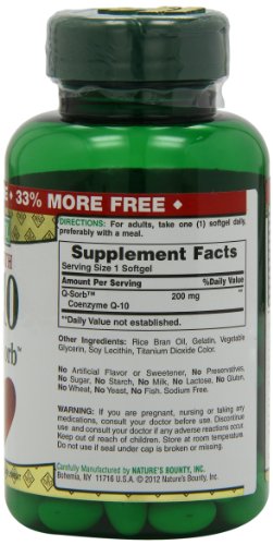 Nature's Bounty Co Q-10, Extra Strength, 200mg Bonus (value Size), 80 Softgels thumbnail