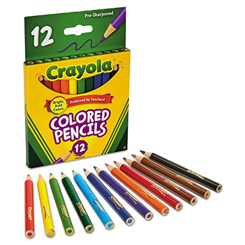 Crayola 684112 Short Barrel Colored Woodcase Pencils, 3.3 Mm, 12 Assorted Colors/Set thumbnail