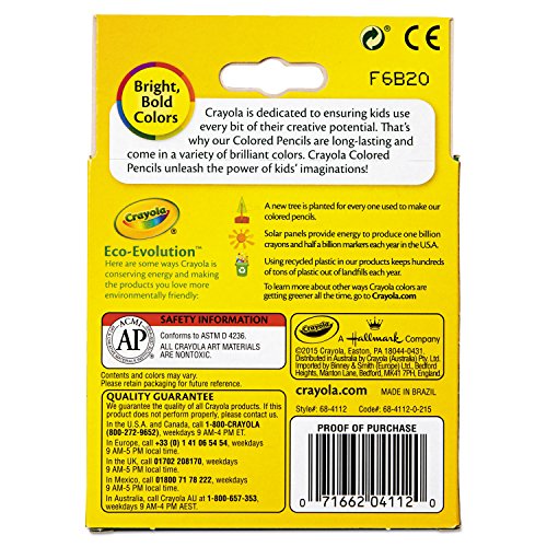 Crayola 684112 Short Barrel Colored Woodcase Pencils, 3.3 Mm, 12 Assorted Colors/Set thumbnail