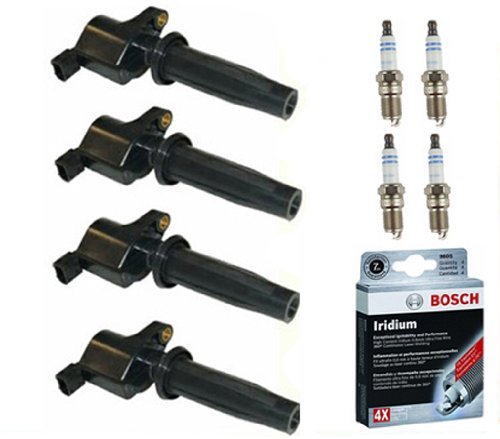 IC161 B368 Bosch Iridium 9657 9657 DG507 DG541 4M5G12A366BC 04-12 Ford Mazda Mercury Ignition Coil 4 + 4 Bosch Spark Plug Escape Focus Transit 3 6 Tri