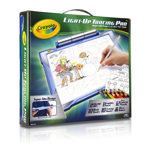 Crayola; Light-up Tracing Pad; Blue; Art Tool; Bright LEDs; Easy Tracing with 1 Pencil, 12 Colored Pencils, 10 Blank Sheets, 10 Tracing Sheets thumbnail
