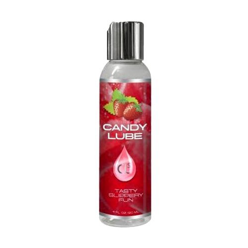 Candy Lube Edible Water Based Flavored Lubricant, Strawberry (4 Oz / 120ml)
