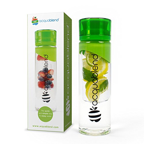 Acquablend174; Premium 24oz Twist Top Fruit Infuser Water Bottle. Create Your Own Naturally Flavored Fruit Infused Water, Juice, Iced Tea & Sparkl