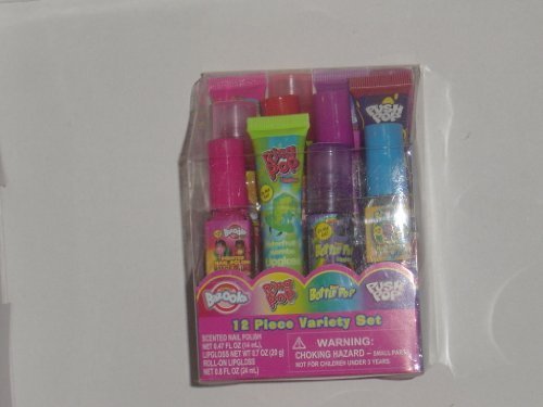 Candy Bazooka, Ring Pop, Baby Bottle Pop, Push Pop 12 Pc. Variety Lip Gloss & Nail Polish