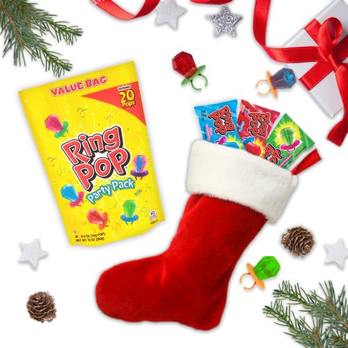 Ring Pop Individually Wrapped Bulk 20 Count Lollipop Variety Christmas Holiday Party Pack — Lollipop Suckers W/ Assorted Flavors - Fun Candy for Hol thumbnail