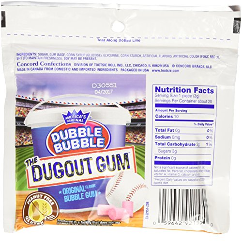 Original Dubble Bubble GUM the Dugout Gum 2.25 Oz Each ( 12 Pouches in a Pack ) thumbnail