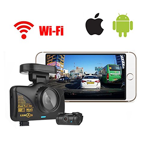 Lukas Lk-7950 2ch Wi-fi 16gb + Gps Full HD(1080p@30fps) Dash Cam Video DVR GPS Recorder Black Box thumbnail