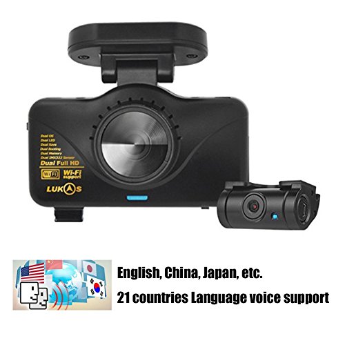 Lukas Lk-7950 2ch Wi-fi 16gb + Gps Full HD(1080p@30fps) Dash Cam Video DVR GPS Recorder Black Box thumbnail