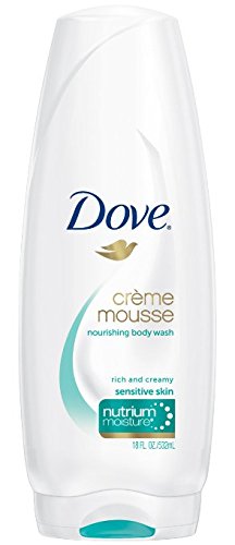 2 Pk, Dove Creme Mousse Body Wash, Rich and Creamy, Sensitive Skin, 18 Ounce
