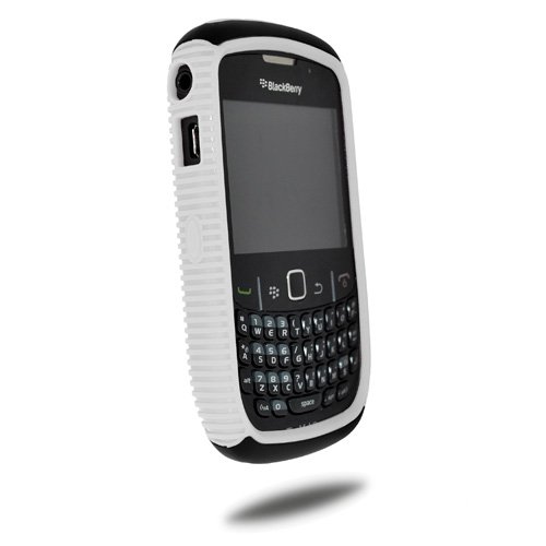 Amzer TPU-PolyCarbonate Hybrid Case for BlackBerry Curve 8520, Curve 8530, and Curve 3G 9300 - 1 Pack - Frustration-Free Packaging - Black/White thumbnail