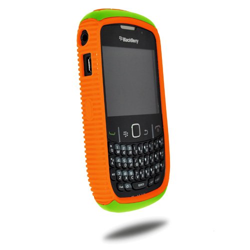 Amzer Hybrid Case for BlackBerry Curve 8520, Curve 8530, and Curve 3G 9300 - 1 Pack - Green/Orange
