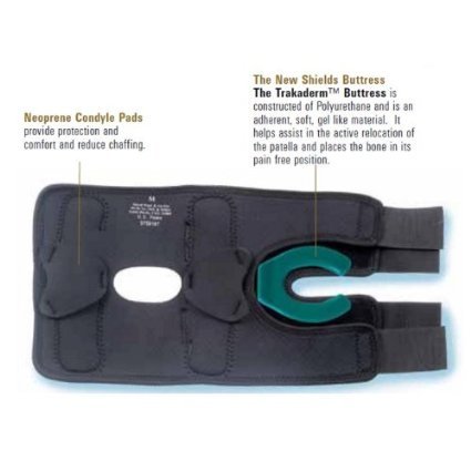 Hely & Weber 5674 Shields Brace, Dynamic Patella Stabilization, Wrap Around Design, 10 Inch by 12 Inch, Extra Small, Black thumbnail
