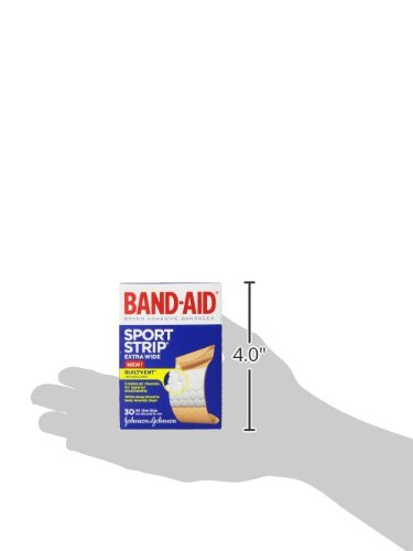 Band-Aid Brand Adhesive Bandages, Sport Strip, Extra Wide, 30 Count (Pack of 2) thumbnail