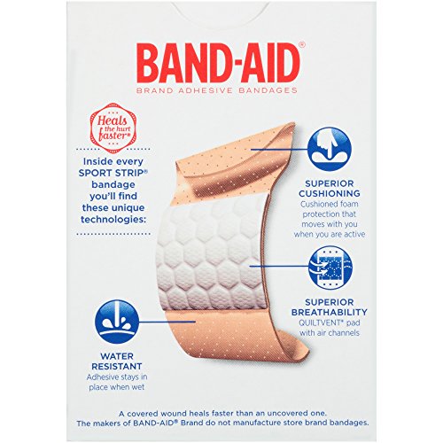 Band-Aid Brand Adhesive Bandages, Sport Strip, Extra Wide, 30 Count (Pack of 2) thumbnail