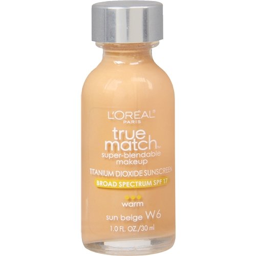 L'Oreal Paris True Match Super-Blendable Makeup, SPF 17, Sun Beige W6 1 Fl Oz (Pack of 6)