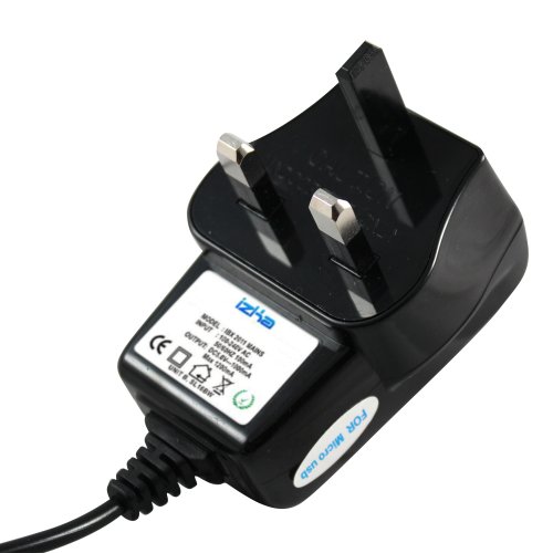 IZKA® - Micro USB UK Mains Power Wall Supply Charger for Nokia 5730 XpressMusic, E55, 6710 Navigator, 6720 Classic, E75, N86 8MP, 5330, 5030 XpressRa thumbnail