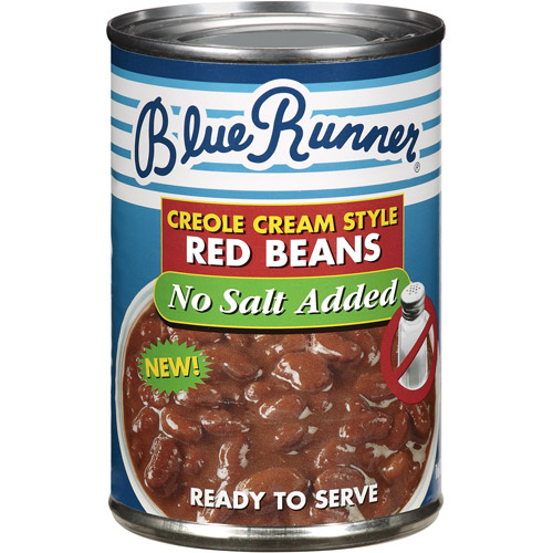 Blue Runner Creole Cream Style Red Beans  No Salt Added  16 Oz Can  Heat and Serve