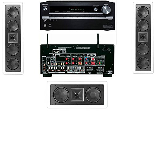 Klipsch KL-6504-THX in-Wall LCR Speaker-3.0 Onkyo TX-NR838 7.2 Channel Network- White