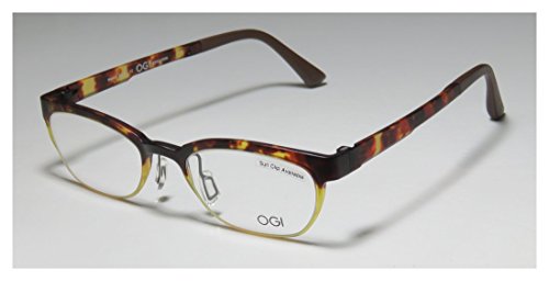 Innotec by Ogi 4804 Mens/Womens Ophthalmic Durable Designer Full-rim Eyeglasses/Glasses (48-19-145, Tortoise / Yellow)