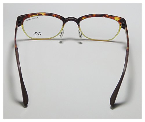 Innotec by Ogi 4804 Mens/Womens Ophthalmic Durable Designer Full-rim Eyeglasses/Glasses (48-19-145, Tortoise / Yellow) thumbnail
