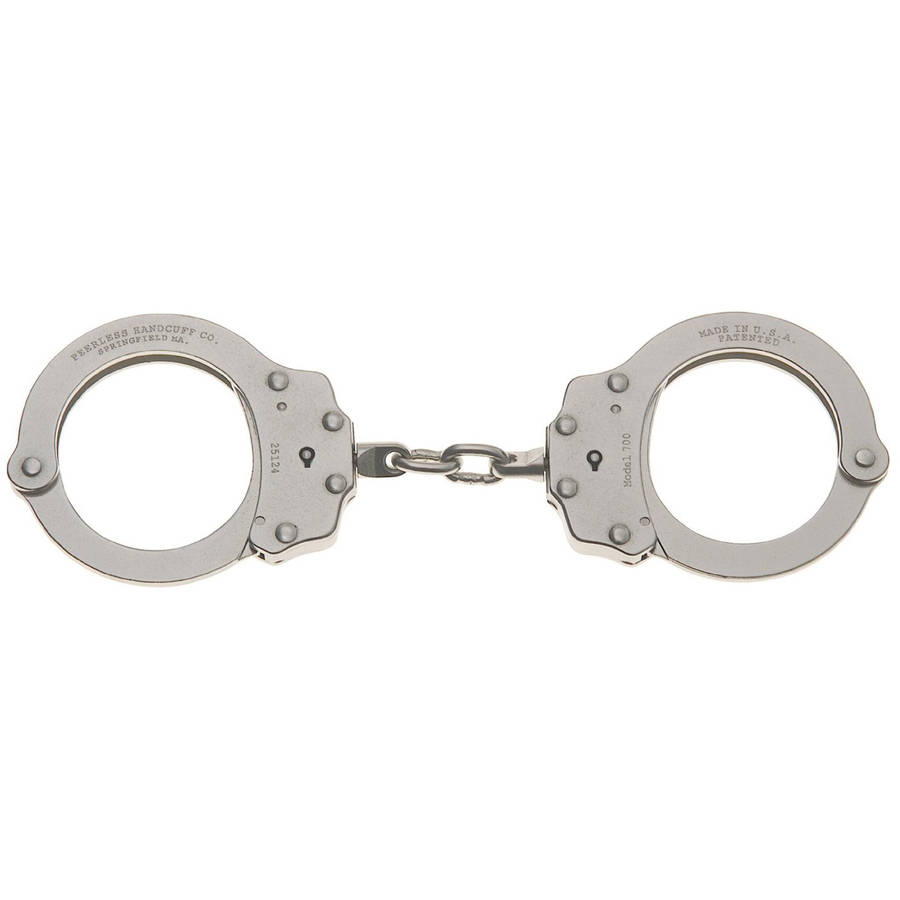 Peerless Handcuff Company Oversize Chain Handcuff with 8 Links, Nickel Finish