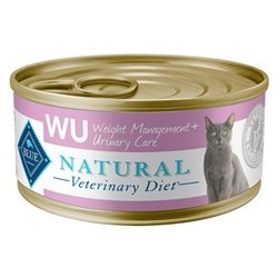 BLUE Natural Veterinary Diet W+U Weight Management + Urinary Care Canned Cat Food - 5.5 Oz, Case of 24
