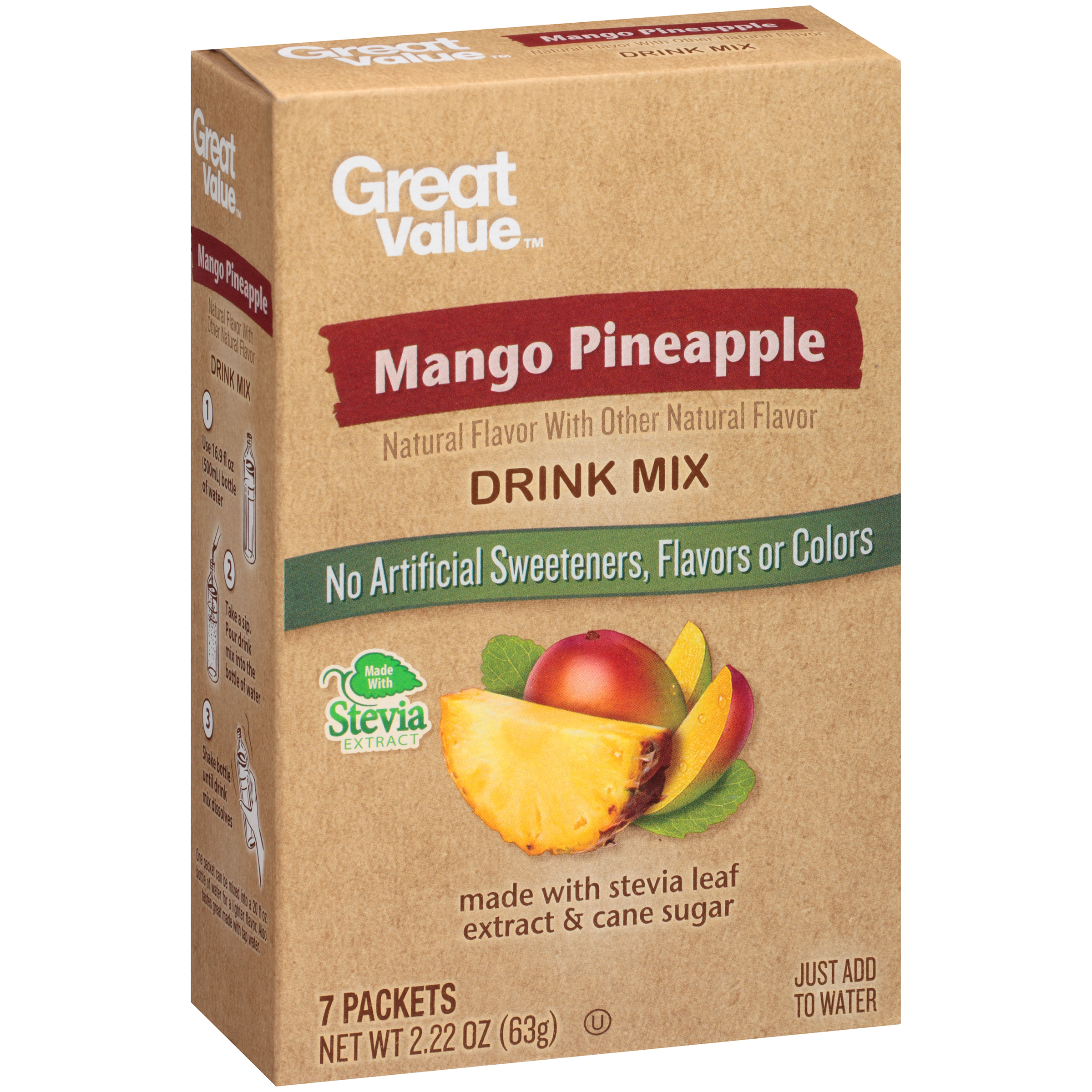 Great Value Mango Pineapple Drink Mix, 2.22 Oz. Image