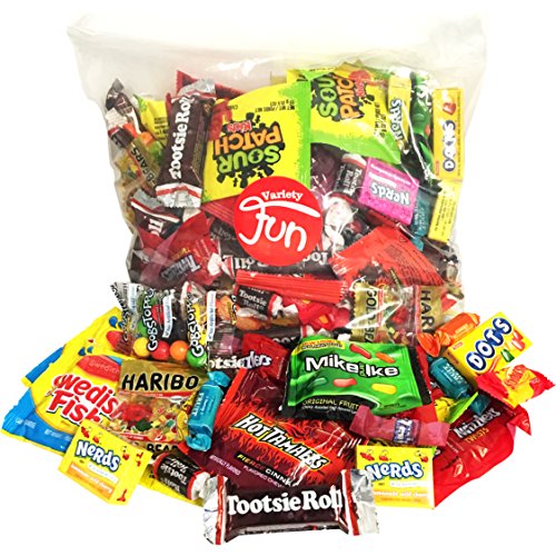 Halloween Candy Bag Assortment Includes Life Savers, Mike & Ike, Dots, Skittles, Twizzlers, Sour Patch, Tootsie Rolls & More Bulk Value (56 Oz
