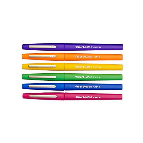 Paper Mate Flair Porous-Point Felt Tip Pen, Medium Tip, 6-Pack, Fashion Colors (61390) Size: 6-Pack Color: Fashion Colors, Model:61390, Office Accesso thumbnail