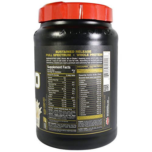 ALLMAX Nutrition, Hexapro, Ultra-Premium 6-Protein Blend, French Vanilla, 3 Lbs (1.36 Kg),Vitaminder, Power Shaker Bottle, 20 Oz Bottle