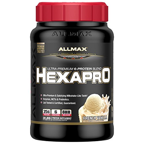 ALLMAX Nutrition, Hexapro, Ultra-Premium 6-Protein Blend, French Vanilla, 3 Lbs (1.36 Kg),Vitaminder, Power Shaker Bottle, 20 Oz Bottle thumbnail