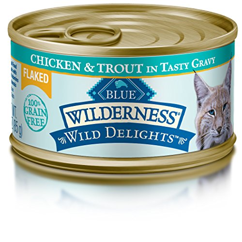 Blue Buffalo Blue Wilderness Wild Delights Flaked Chicken & Trout Recipe Wet Cat Food, 3 Oz., 3 LBS