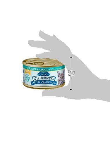 Blue Buffalo Blue Wilderness Wild Delights Flaked Chicken & Trout Recipe Wet Cat Food, 3 Oz., 3 LBS thumbnail