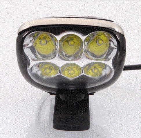 Roll Over Image to Zoom in Share This: H6 6 X 3535 LED Super Bright Waterproof 3-Mode 4000lm LED Bicycle Headlight Black & Yellow by Ozone48 thumbnail