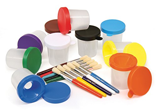 Creativity Street No-Spill Paint Cups and Brushes Set (AC5104)