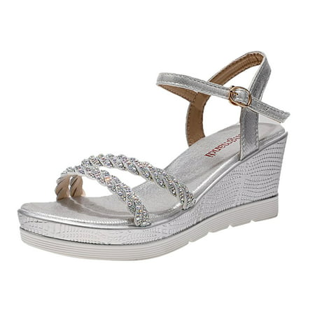 Aompmsdx Fashion Womens Breathable Lace up Shoes Thick Soled Wedges Casual Sandalssandals Woman Summer 2292