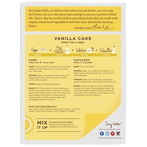 Simple Mills Vanilla Cake Mix, 11.5 Oz (Pack of 3)