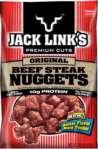 Jack Link's Original Beef Steak Nuggets, 3.65-Ounce Bags (Pack of 4)