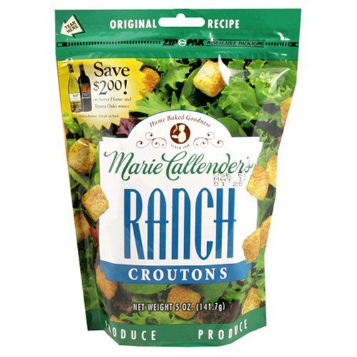 Marie Callender's Croutons, Ranch, 5 Oz. Bags (Pack of 12)
