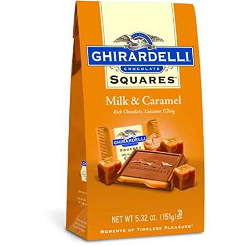 Ghirardelli Chocolate Squares, Milk Chocolate with Caramel Filling, 5.32 Ounce (Pack of 12)