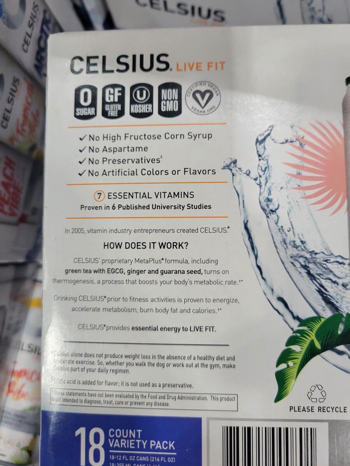 Celsius Vibe Energy Drinks Variety Pack, 12 Oz, Pack of 18 Drinks thumbnail