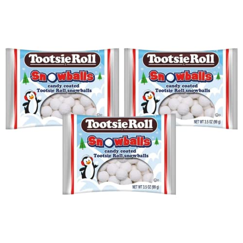 BELLATAVO Snow Ball Candy Bundle. Includes Three-3.5 Oz Bags of Tootsie Roll Snowballs Christmas Candy Plus a BELLATAVO Fridge Magnet! Tootsie Roll Sn thumbnail