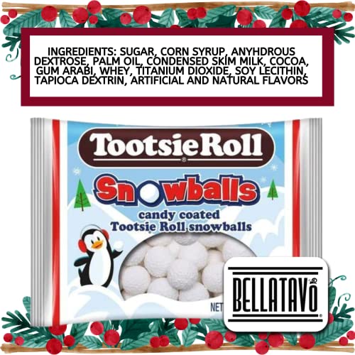 BELLATAVO Snow Ball Candy Bundle. Includes Three-3.5 Oz Bags of Tootsie Roll Snowballs Christmas Candy Plus a BELLATAVO Fridge Magnet! Tootsie Roll Sn thumbnail